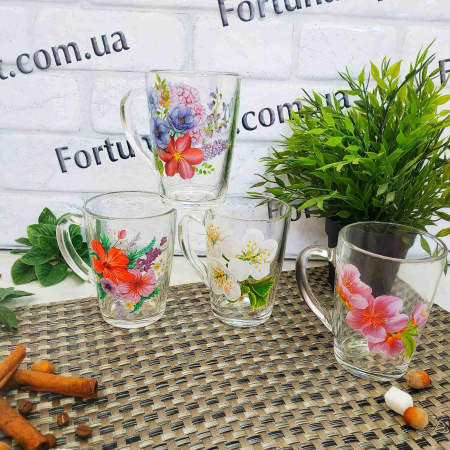 Чашка стекло 300 мл Капучино цветы 8140 ✅ базовая цена 50.37 грн. ✔ Опт ✔ Скидки ✔ Заходите! - Интернет-магазин ✅ Фортуна-опт ✅