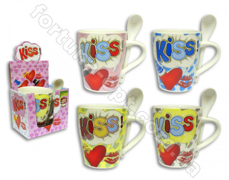 Чашка керамическая 380 мл Валентинка Kiss Elina EL - 3080 ✅ базовая цена 41.90 грн. ✔ Опт ✔ Скидки ✔ Заходите! - Интернет-магазин ✅ Фортуна-опт ✅