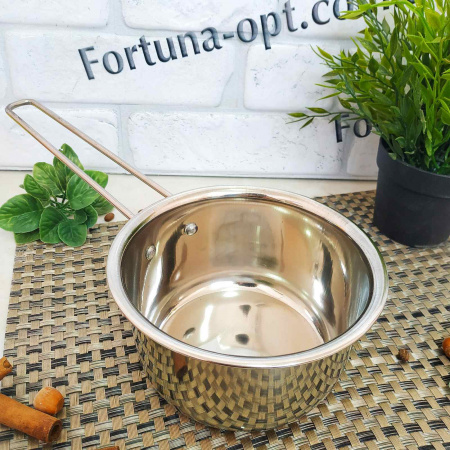 Ковш нержавеющий без крышки 1,9л А-Плюс - 0438 ✅ базовая цена $2.42 ✔ Опт ✔ Скидки ✔ Заходите! - Интернет-магазин ✅ Фортуна-опт ✅