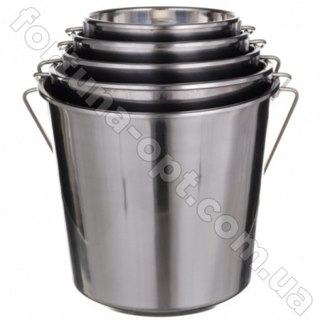Набор ведер нержавеющих без крышек A-Plus - 0384 ✅ базовая цена $31.71 ✔ Опт ✔ Скидки ✔ Заходите! - Интернет-магазин ✅ Фортуна-опт ✅