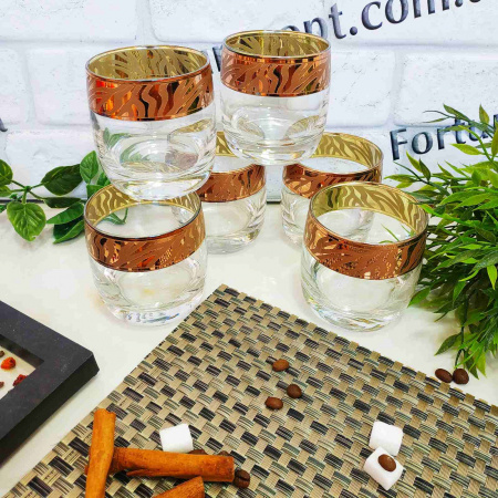 Стаканы низкие золотые для виски 6 шт/наб 310 мл Сафари (рубин) 318-808 ✅ базовая цена 328.03 грн. ✔ Опт ✔ Скидки ✔ Заходите! - Интернет-магазин ✅ Фортуна-опт ✅