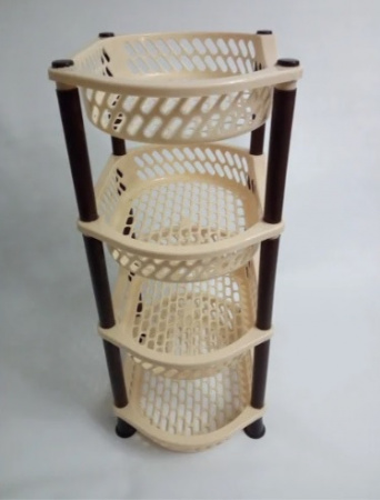 Полка овощная 4 яруса овал Эфе коричневая 0729-1 ✅ базовая цена 187.77 грн. ✔ Опт ✔ Скидки ✔ Заходите! - Интернет-магазин ✅ Фортуна-опт ✅