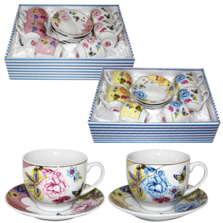 Набор чайный 12 пр 220 мл Цветы микс 023-12-03 ✅ базовая цена 276.76 грн. ✔ Опт ✔ Скидки ✔ Заходите! - Интернет-магазин ✅ Фортуна-опт ✅