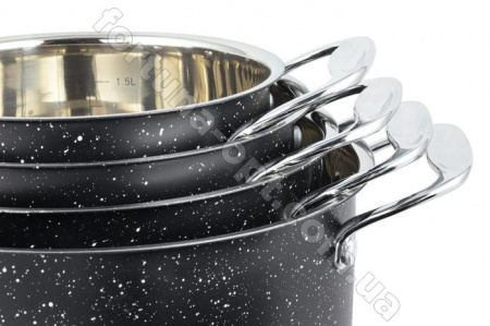 Набор посуды Edenberg черный мраморный ЕВ - 4044 ✅ базовая цена $86.67 ✔ Опт ✔ Скидки ✔ Заходите! - Интернет-магазин ✅ Фортуна-опт ✅