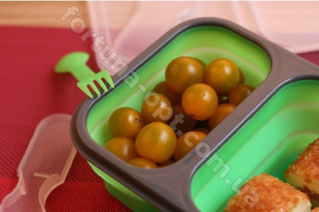 Ланч-бокс силиконовый складной Frico FRU - 384 - 600+300 мл  ✅ базовая цена $7.26 ✔ Опт ✔ Скидки ✔ Заходите! - Интернет-магазин ✅Фортуна-опт ✅