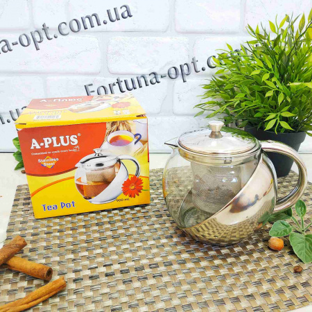 Заварочный чайник в металлическом корпусе 0.9 л A-Plus - 0113 ✅ базовая цена $5.15 ✔ Опт ✔ Скидки ✔ Заходите! - Интернет-магазин ✅ ;Фортуна-опт ✅
