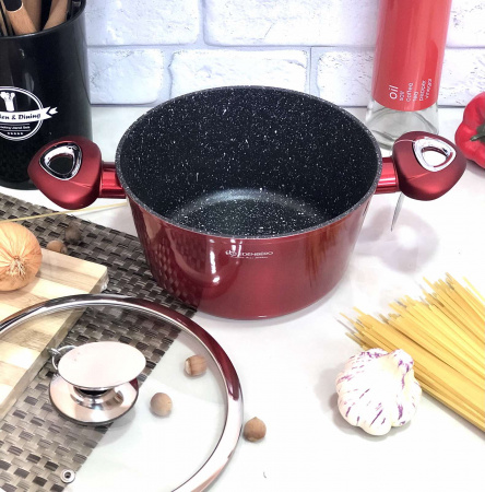 Кастрюля Edenberg Burgundy Metallic Line EB - 7408 - 2,6 л ✅ базовая цена $19.94 ✔ Опт ✔ Скидки ✔ Заходите! - Интернет-магазин ✅ Фортуна-опт ✅