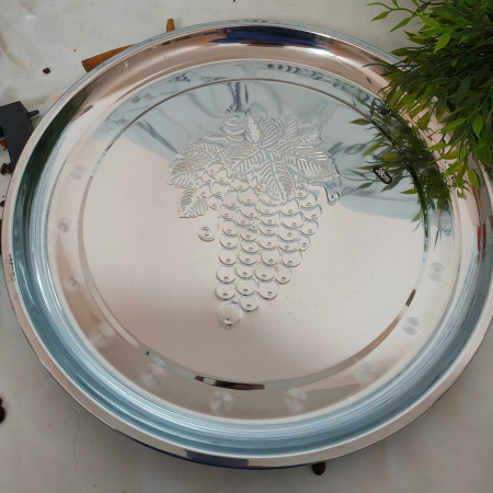 Поднос из нержавеющей стали круглый д-38 (Ш) 1737 ✅ базовая цена 87.24 грн. ✔ Опт ✔ Скидки ✔ Заходите! - Интернет-магазин ✅ Фортуна-опт ✅