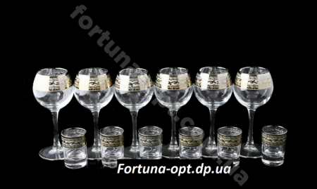 Набор бокалов вино+стопка Версаче 08-163/837  ✅ базовая цена 835.10 грн. ✔ Опт ✔ Скидки ✔ Заходите! - Интернет-магазин ✅ Фортуна-опт ✅
