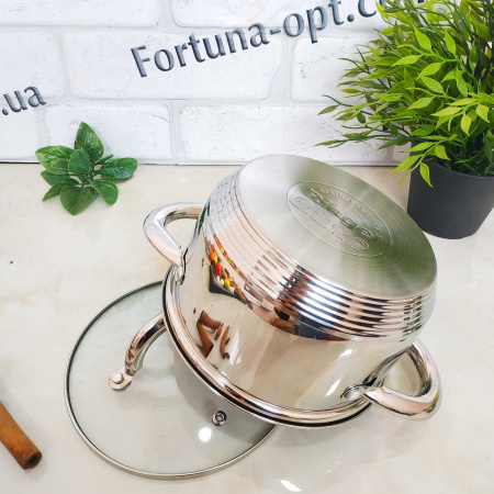 Набор нержавеющих кастрюль 12 предметов (1,9/2,6/3.6/4.35/6.1л+ковш1,15л) Ringel Hagen 6005➜ Опт и розница ✅ актуальная цена -Интернет магазин ✅ Фортуна ✅