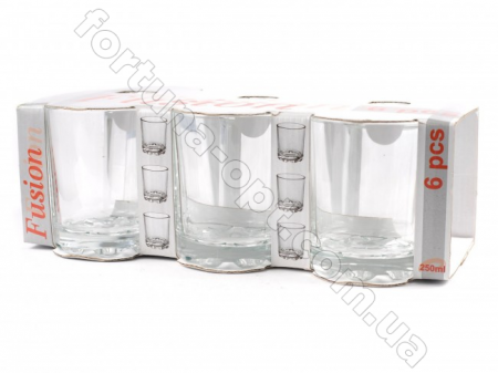 Набор стаканов стеклянных Глория - 6 шт. 280 мл - 03849 ✅ базовая цена 57.80 грн. ✔ Опт ✔ Скидки ✔ Заходите! - Интернет-магазин ✅ Фортуна-опт ✅