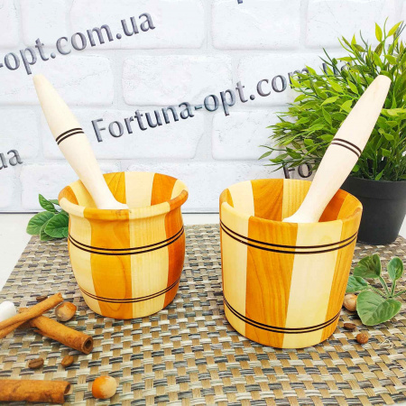 Ступка деревянная премиум  0514 ✅ базовая цена 111.89 грн. ✔ Опт ✔ Скидки ✔ Заходите! - Интернет-магазин ✅ Фортуна-опт ✅