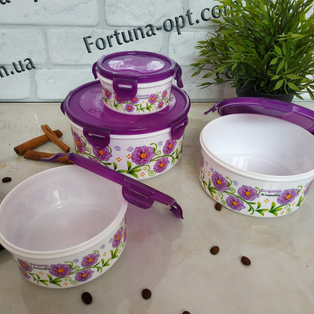 Набор ёмкостей для пищи Frico FRU - 822 - 4 шт ✅ базовая цена $4.56 ✔ Опт ✔ Скидки ✔ Заходите! - Интернет-магазин ✅Фортуна-опт ✅