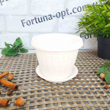 Горшок цветочный Бутон d-13см, h-10 см белый/теракот (0,8 л) 2937 ✅ базовая цена 22.69 грн. ✔ Опт ✔ Скидки ✔ Заходите! - Интернет-магазин ✅ Фортуна-опт ✅