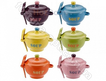 Миска суповая 3 пр 650 мл Wellberg WB-11806 ➜ Оптом и в розницу ✅ актуальная цена - Интернет магазин ✅ Фортуна ✅