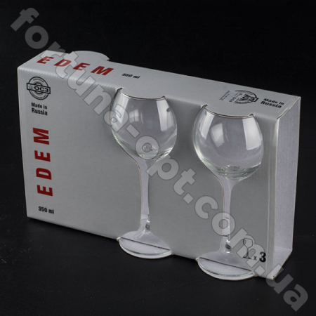 Набор бокалов для вина Эдем 350 мл 3 шт. - 1820 ✅ базовая цена 96.10 грн. ✔ Опт ✔ Скидки ✔ Заходите! - Интернет-магазин ✅ Фортуна-опт ✅