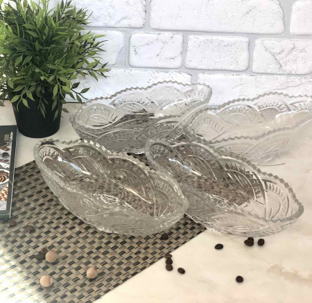 Салатник стекло резной 0073-4 ✅ базовая цена 301.06 грн. ✔ Опт ✔ Скидки ✔ Заходите! - Интернет-магазин ✅ Фортуна-опт ✅