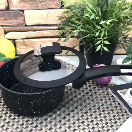 Ковш с крышкой и мраморным покрытием 1,3 л A-Plus - 3011 ✅ базовая цена $14.60 ✔ Опт ✔ Скидки ✔ Заходите! - Интернет-магазин ✅ Фортуна-опт ✅