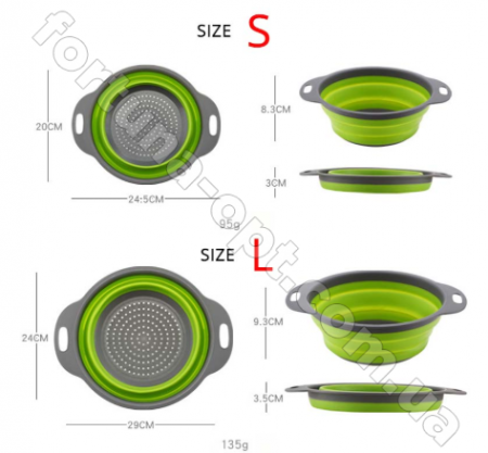Набор дуршлагов силиконовых складных 7105  ✅ базовая цена $3.40 ✔ Опт ✔ Скидки ✔ Заходите! - Интернет-магазин ✅ Фортуна-опт ✅