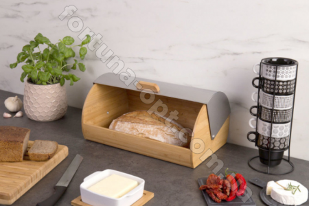 Хлебница деревянная с нержавеющей откидной крышкой Edenberg EB-083 ✅ базовая цена $36.42 ✔ Опт ✔ Скидки ✔ Заходите! - Интернет-магазин ✅ Фортуна-опт ✅ 