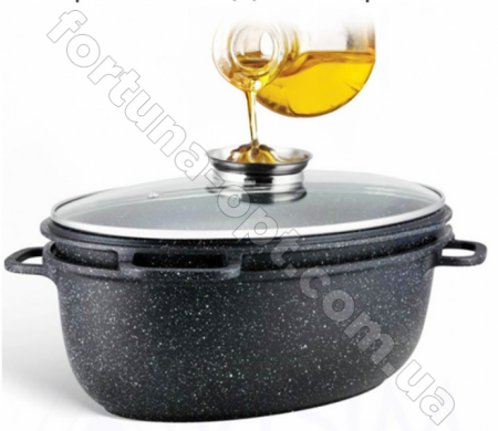 Гусятница 3 в1 со сковородой-гриль и стеклянной крышкой Edenberg EB - 9171 - 8л, мраморное покрытие ✅ базовая цена $44.40 ✔ Опт ✔ Скидки ✔ Заходите! - Интернет-магазин ✅ Фортуна-опт ✅