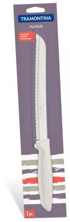 Нож для хлеба 203 мм Трамонтина PLENUS в блистере светло-серая ручка - 23422/138 ✅ базовая цена 148.65 грн. ✔ Опт ✔ Скидки ✔ Заходите! - Интернет-магазин ✅ Фортуна-опт ✅