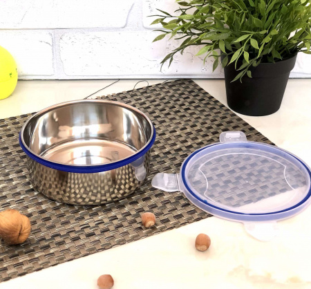 Миска из нержавеющей стали с герметичной крышкой 500 мл A-Plus - 0623 ✅ базовая цена $1.24 ✔ Опт ✔ Скидки ✔ Заходите! - Интернет-магазин ✅ Фортуна-опт ✅