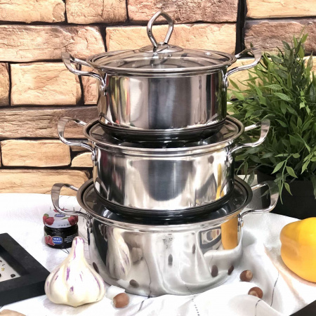 Набор посуды из нержавеющей стали A - Plus - 2066 ➜ Опт и розница ✅ актуальная цена -Интернет магазин ✅ Фортуна ✅