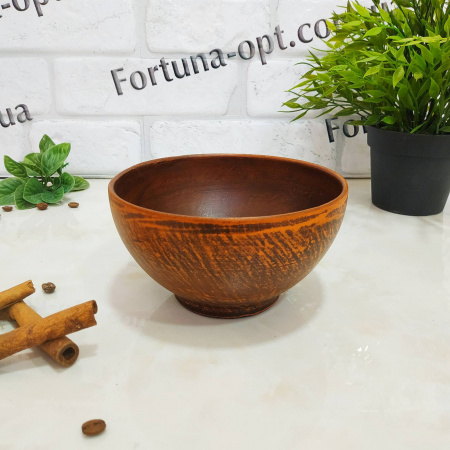 Миска Киссе из красной глины 0,6 л гладкая - 7774 ✅ базовая цена 41.44 грн. ✔ Опт ✔ Скидки ✔ Заходите! - Интернет-магазин ✅ Фортуна-опт ✅