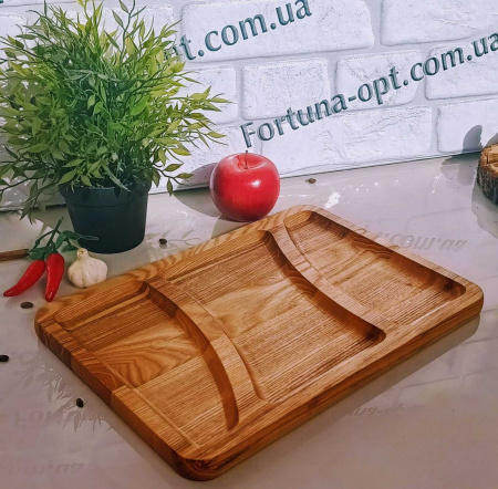 Менажница Ясень 25х35см прямоугольная 3 секции 0131 ✅ базовая цена 221.94 грн. ✔ Опт ✔ Скидки ✔ Заходите! - Интернет-магазин ✅ Фортуна-опт ✅