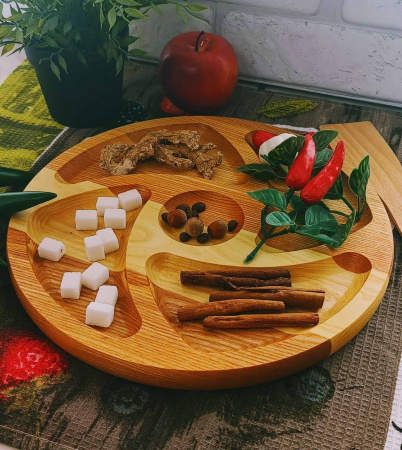 Менажница Ясень 30см круглая 4 секции 0127 ✅ базовая цена 243.15 грн. ✔ Опт ✔ Скидки ✔ Заходите! - Интернет-магазин ✅ Фортуна-опт ✅