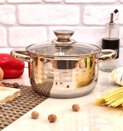 Кастрюля нержавеющая - 2,5 л - Unique 5004 ✅ базовая цена $9.59 ✔ Опт ✔ Скидки ✔ Заходите! - Интернет-магазин ✅ Фортуна-опт ✅