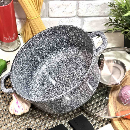 Кастрюля с мраморным покрытием с крышкой Edenberg EB - 3979 - 5.6л/26см ✅ базовая цена $26.64 ✔ Опт ✔ Скидки ✔ Заходите! - Интернет-магазин ✅ Фортуна-опт ✅
