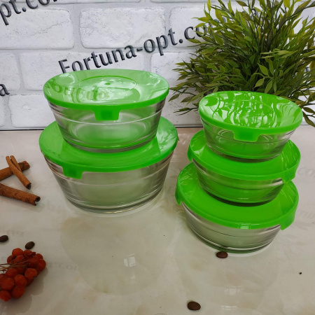 Набор судков стекло A - Plus - 0122 - 5 шт ✅ базовая цена $5.29 ✔ Опт ✔ Скидки ✔ Заходите! - Интернет-магазин ✅Фортуна-опт ✅