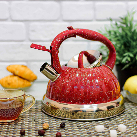 Чайник со свистком 3 л красный Edenberg EB - 039 ✅ базовая цена $18.75 ✔ Опт ✔ Скидки ✔ Заходите! - Интернет-магазин ✅ Фортуна-опт ✅