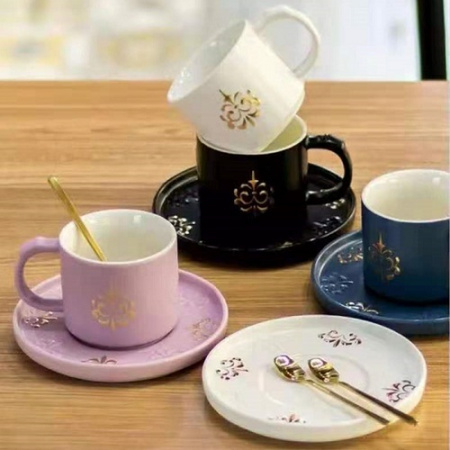 Чашка с блюдцем и ложкой 220 мл "Tea time" 00954 ✅ базовая цена $7.23 ✔ Опт ✔ Скидки ✔ Заходите! - Интернет-магазин ✅ Фортуна-опт ✅