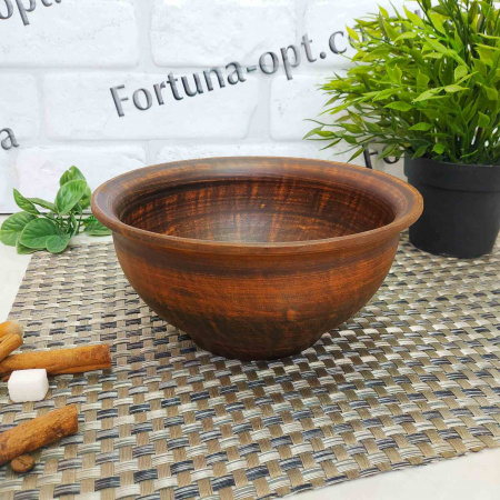 Миска Киссе 1,2л гладкая (красная глина) 7779 ✅ базовая цена 53.04 грн. ✔ Опт ✔ Скидки ✔ Заходите! - Интернет-магазин ✅ Фортуна-опт ✅