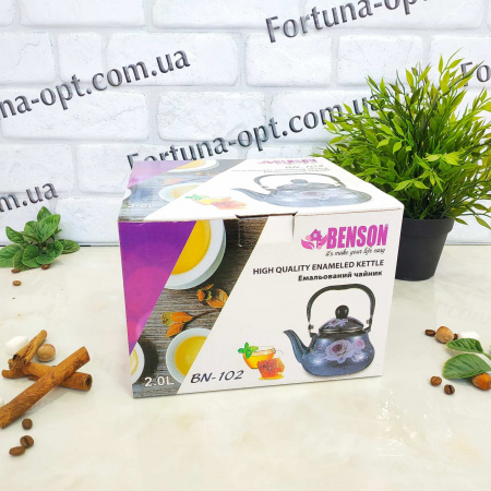 Чайник эмалированный 2 л Benson 0-102 ✅ базовая цена $6.48 ✔ Опт ✔ Скидки ✔ Заходите! - Интернет-магазин ✅ Фортуна-опт ✅