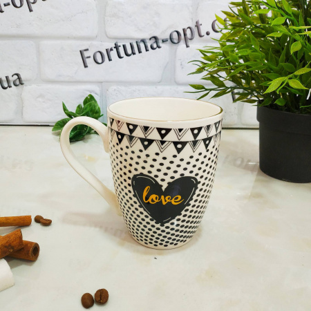 Чашка 350 мл "Сердце Золото" микс в коробке SNT - 055-350-12 ✅ базовая цена 36.17 грн. ✔ Опт ✔ Скидки ✔ Заходите! - Интернет-магазин ✅ Фортуна-опт ✅