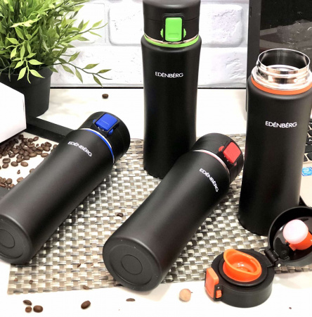 Термокружка Edenberg EB - 628 с силиконовой ручкой - 480 мл ➜ фото ➜ розн цена $6.45 - Интернет-магазин ✅ Fortuna-opt.com.ua. ✅