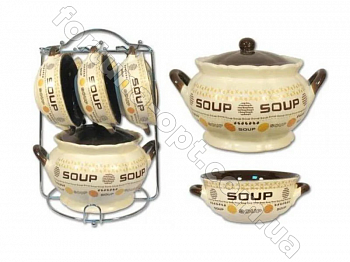 Набор для супа 7 предметов на подставке Elina EL-4076  ✅ базовая цена 382.20 грн. ✔ Опт ✔ Акции ✔ Заходите! - Интернет-магазин Fortuna-opt.com.ua.