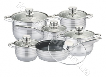 Набор нержавеющей посуды 12 предметов Edenberg ЕВ - 4040➜ Опт и розница ✅ актуальная цена -Интернет магазин ✅ Фортуна ✅