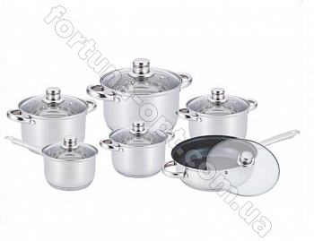 Набор посуды из нержавеющей стали Benson BN - 208 ➜ Оптом и в розницу ✅ актуальная цена - Интернет магазин ✅ Фортуна ✅