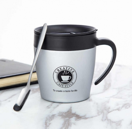 Термокружка с ложкой 330мл Benson -130 ➜ фото ➜ розн цена $5.97 - Интернет-магазин ✅ Fortuna-opt.com.ua. ✅