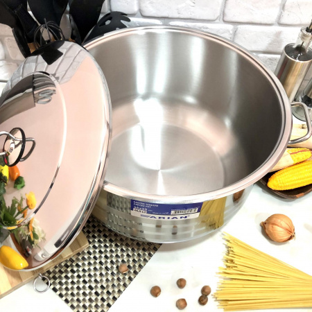 Кастрюля из нержавеющей стали Home Perfect - 2319 - 28 л ✅ базовая цена 1&nbsp;276 грн. ✔ Опт ✔ Скидки ✔ Заходите! - Интернет-магазин ✅ Фортуна-опт ✅