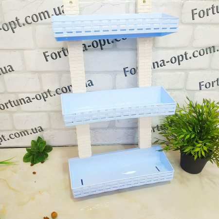 Полка для ванной комнаты прямая 3-ярусная пластик Ротанг - 0713 ✅ базовая цена 142.97 грн. ✔ Опт ✔ Скидки ✔ Заходите! - Интернет-магазин ✅ Фортуна-опт ✅