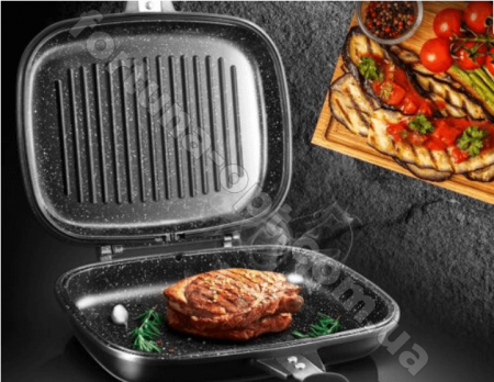 Сковорода гриль двухсторонняя Edenberg EB - 8138 - 32х25см ✅ базовая цена $32.63 ✔ Опт ✔ Скидки ✔ Заходите! - Интернет-магазин ✅ Фортуна-опт ✅