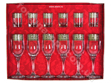 Набор бокалов и стопок Версаче GE 08-160/837 12 предметов ✅ базовая цена 400.70 грн. ✔ Опт ✔ Скидки ✔ Заходите! - Интернет-магазин ✅ Фортуна-опт ✅