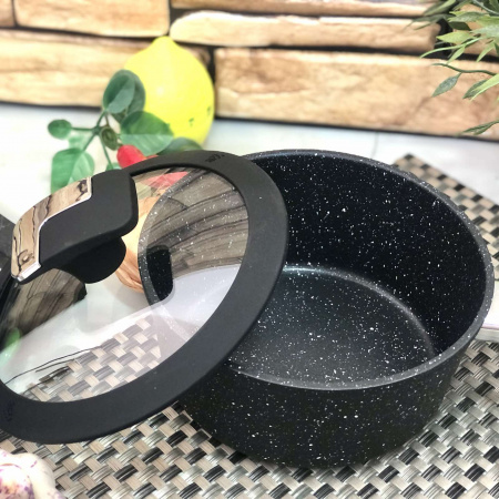 Ковш с крышкой и мраморным покрытием 1,3 л A-Plus - 3011 ✅ базовая цена $14.60 ✔ Опт ✔ Скидки ✔ Заходите! - Интернет-магазин ✅ Фортуна-опт ✅