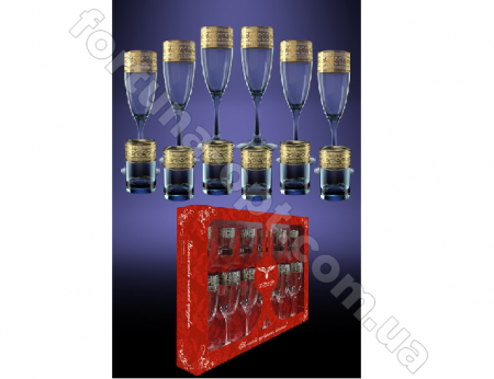 Набор бокалов под шампанское+стопка Версаче GE 08-1687/837 12 пр ✅ базовая цена 391.90 грн. ✔ Опт ✔ Скидки ✔ Заходите! - Интернет-магазин ✅ Фортуна-опт ✅